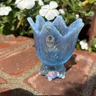 Fenton Tulip Opalescent Iridescent 2 Way Votive Candle Holder Label