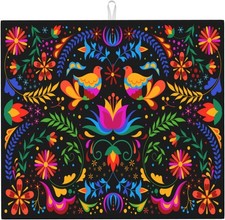 Mexican Dish Drying Mat for Kitchen Counter 16 x 18, Flower