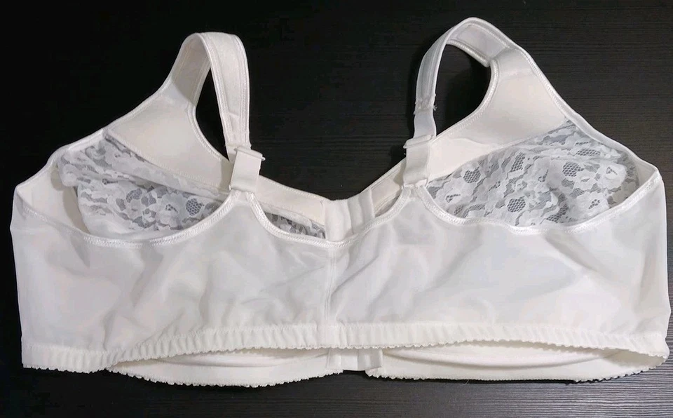 Sutiã Comfort Choice novo com etiquetas tamanho 54DD fácil realçador fechamento frontal branco - Imagem 2 de 4