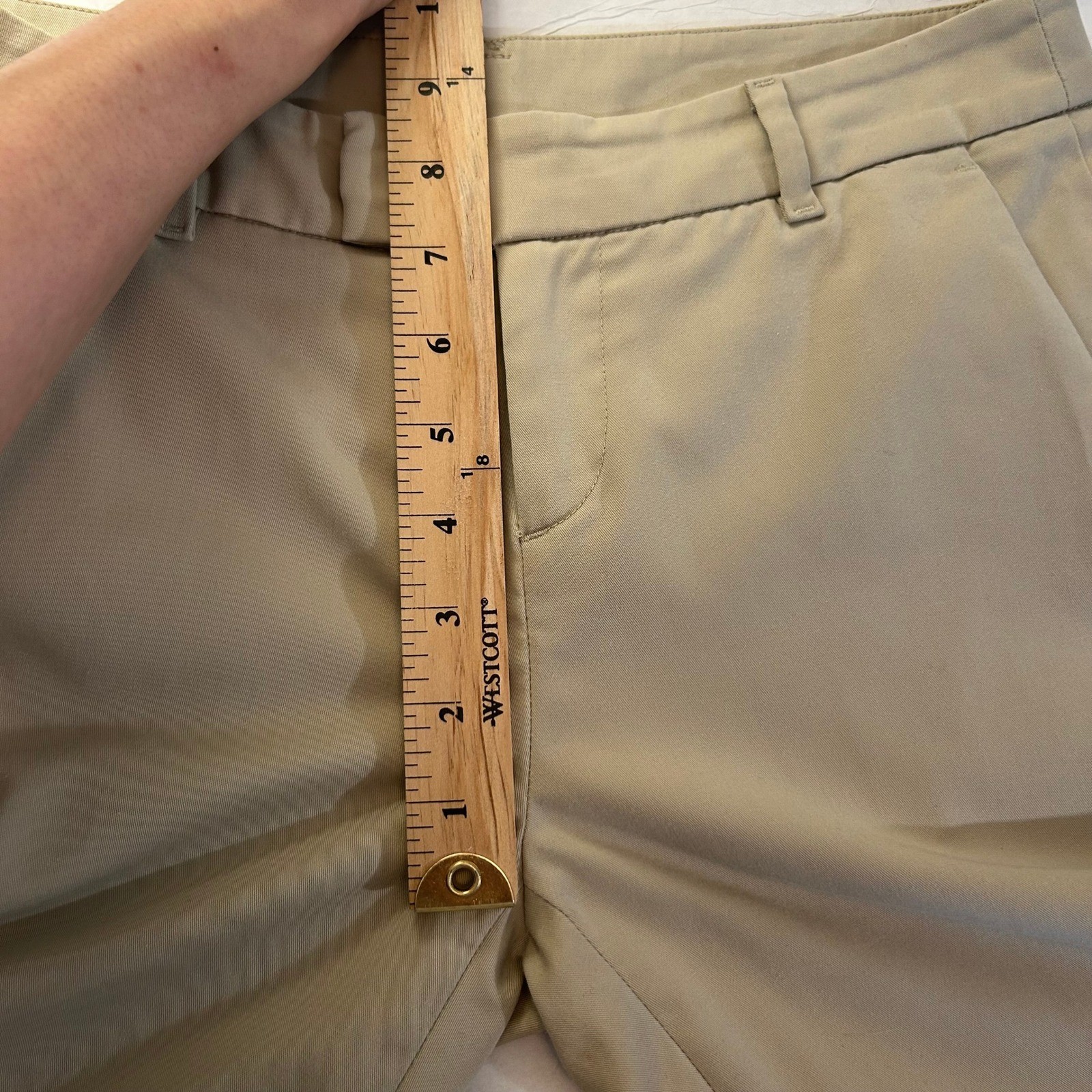 Uniqlo Khaki Chino Pants Womens Straight Leg Tan Business Casual Trousers 0 thumbnail 7