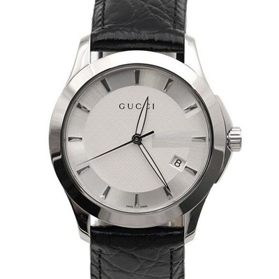 Gucci G-Timeless 38MM Quarz Stahl Lederband Herrenuhr 1264 155954642