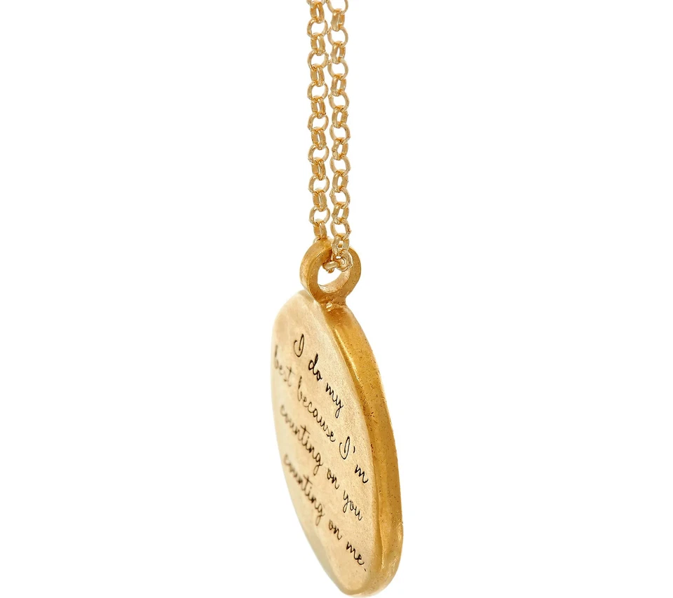 Colgante Maya Angelou "Hago mi mejor esfuerzo" Chapado en Oro 14K Cita por Dogeared Foto 4 de 4