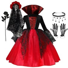 Halloween Girl Cosplay Vampire Dress for Kids Ghost Bride Vampire Costume Vampir