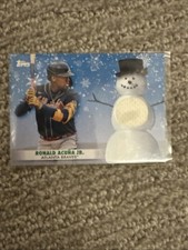 2021 Topps Holiday  Relics Ronald Acuña Jr. #WRC-RAJ (MEM) Rookie Card RC Patch. rookie card picture