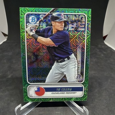 2020 Bowman #STG-YC Yu Chang Chrome Spanning the Globe Green # /99