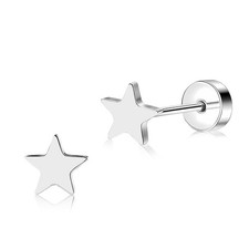 Women Flat Back Heart Earrings Non-Nickel Heart Earrings Titanium Hypoallergenic