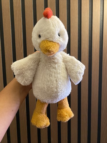 Jellycat Medium 12" Bashful Chicken White Plush Stuffed Animal Retired