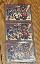 Lot of 3 Homerun Hank #31 Braid Cardtoons 1993 Boxing Baseball Parody Cards  (3)