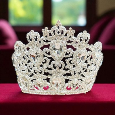 Homecoming Prom Headpiece, Quinceanera Crown, Silver Crystal Crown, Tiara Comb Crown, Tiara, Cosplay, Prop, Homecoming, Prom, Quinceanera  main image 4