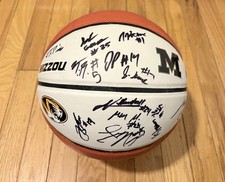 2025-2026 MISSOURI TIGERS TEAM SIGNED LOGO WHITE PANEL BASKETBALL PROOF COA