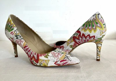 escarpins T38 San Marina cuir multicolore à talons - Photo 1/4