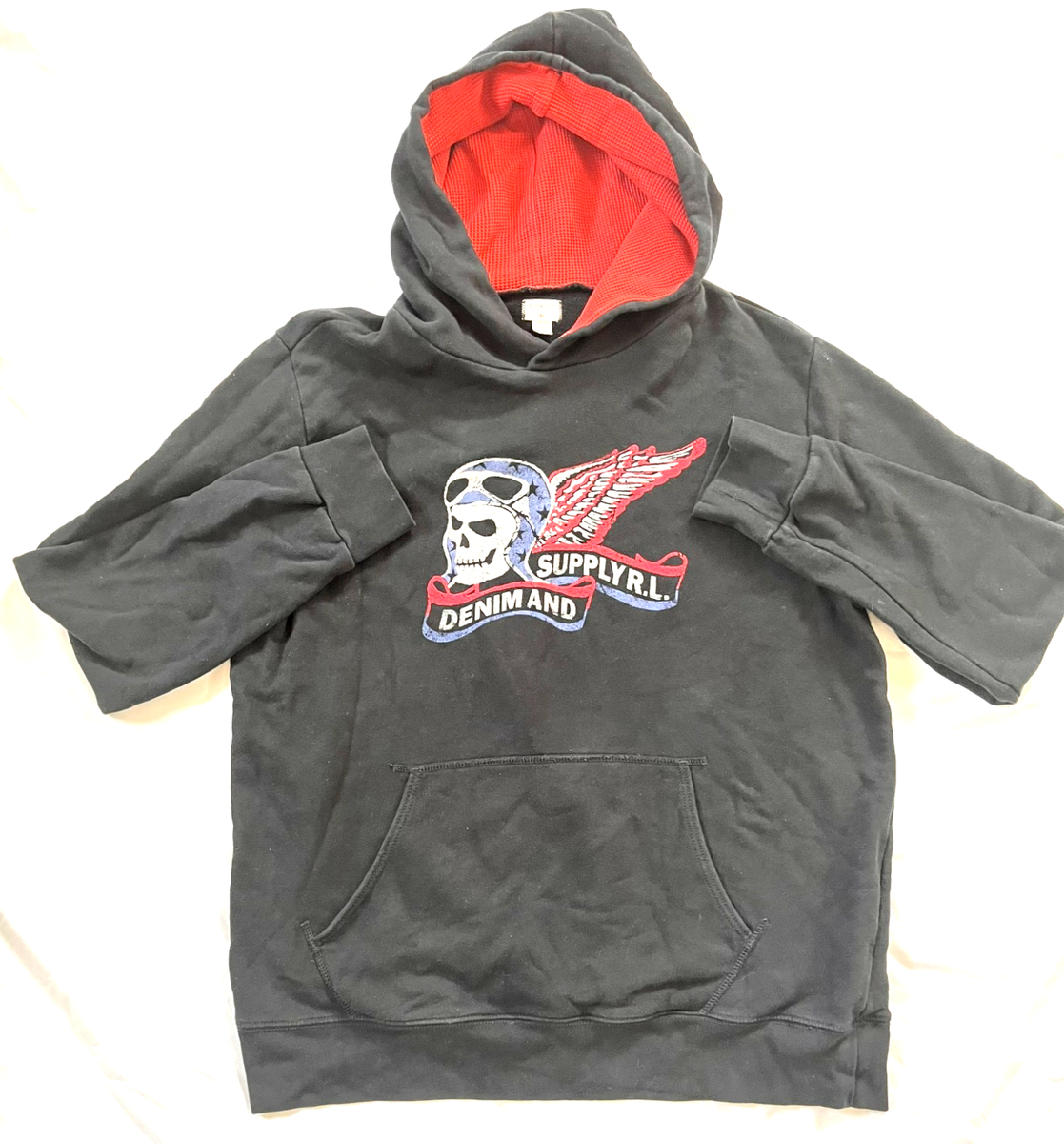 DENIM & SUPPLY RALPH LAUREN 希少 パーカー Ralph Lauren Denim & Supply Hoodie Skull Goth Aviation Pullover