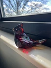 Fenton Vintage Ruby Red Glass Cardinal Bird Figurine