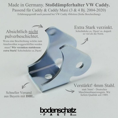 Halter Aufnahme Stossdämpfer VW Caddy Hinterachse  2004-2020 / EXTRA  VERZINKT