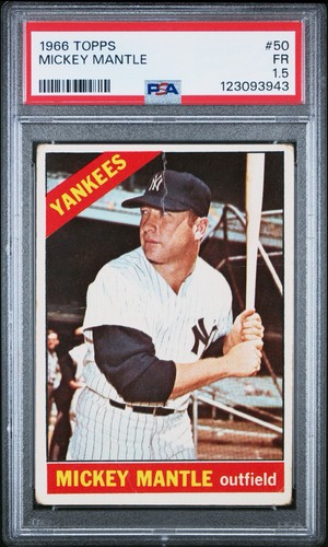 Mickey Mantle #50 1966 Topps card