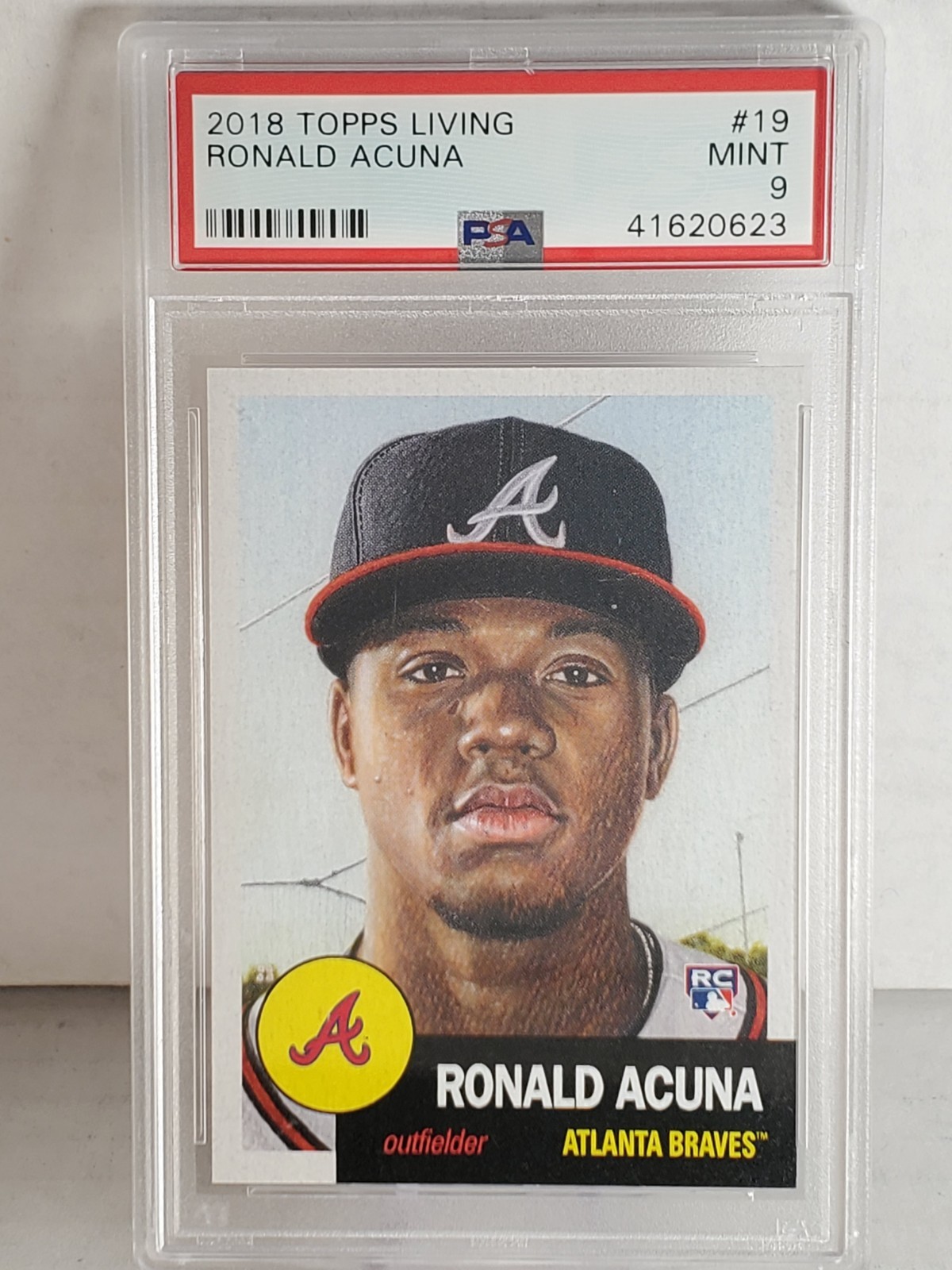 Ronald Acuna Jr. 2018 Topps Living #19 Atlanta Braves Rookie (RC) PSA 9 Mint