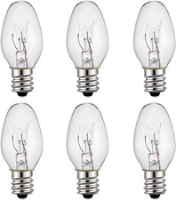 12x Wax Warmer Light Bulbs 15 Watt E12 Candelabra Base C7 Salt Lamp Bulbs Clear