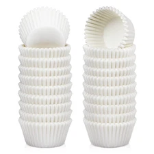 Mini Cupcake Liners 500 Count, White Greaseproof Baking Cups, No Smell Wrappers