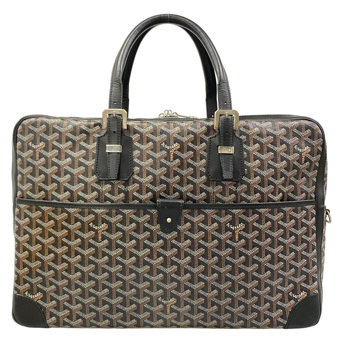 GOYARD ゴヤール アンバサードMM ブラック GOYARD Ambassade MM Black White Brown Coated Canvas Leather
