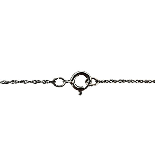 14K White Gold Diamonds Heart Love Elegant Romantic 18" Necklace 2.48g - Picture 8 of 12