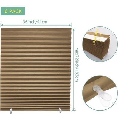 Changshade 6-Pack Pleated Paper Temporary Shades 36x72 Light Filtering Cut