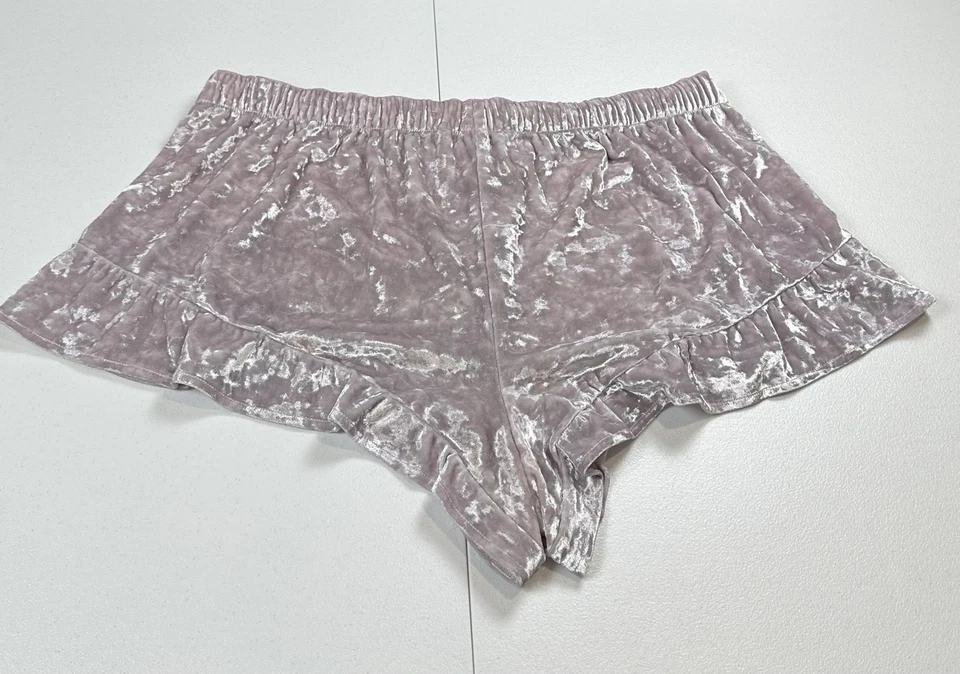 Victorias Secret Womens Lounge Ruffle Crushed Velvet Sleep Shorts Size XL - Image 3 of 4