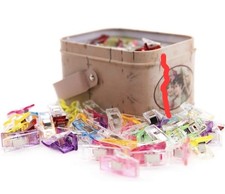 Multipurpose Sewing Clips with Tin Box, Assorted Colors 100 Pack