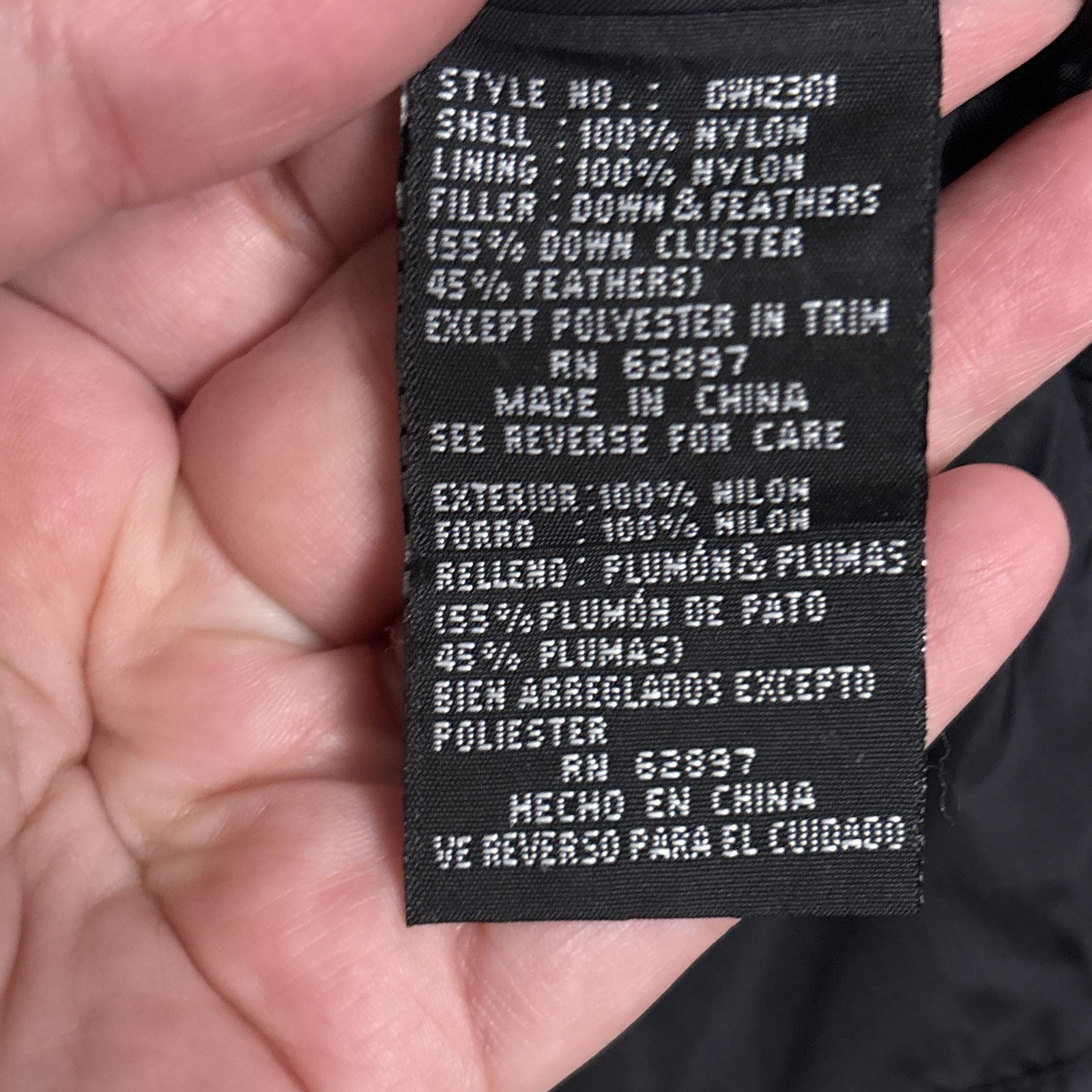 Vintage First Down Puffer Jacket Large Black Down… - image 10