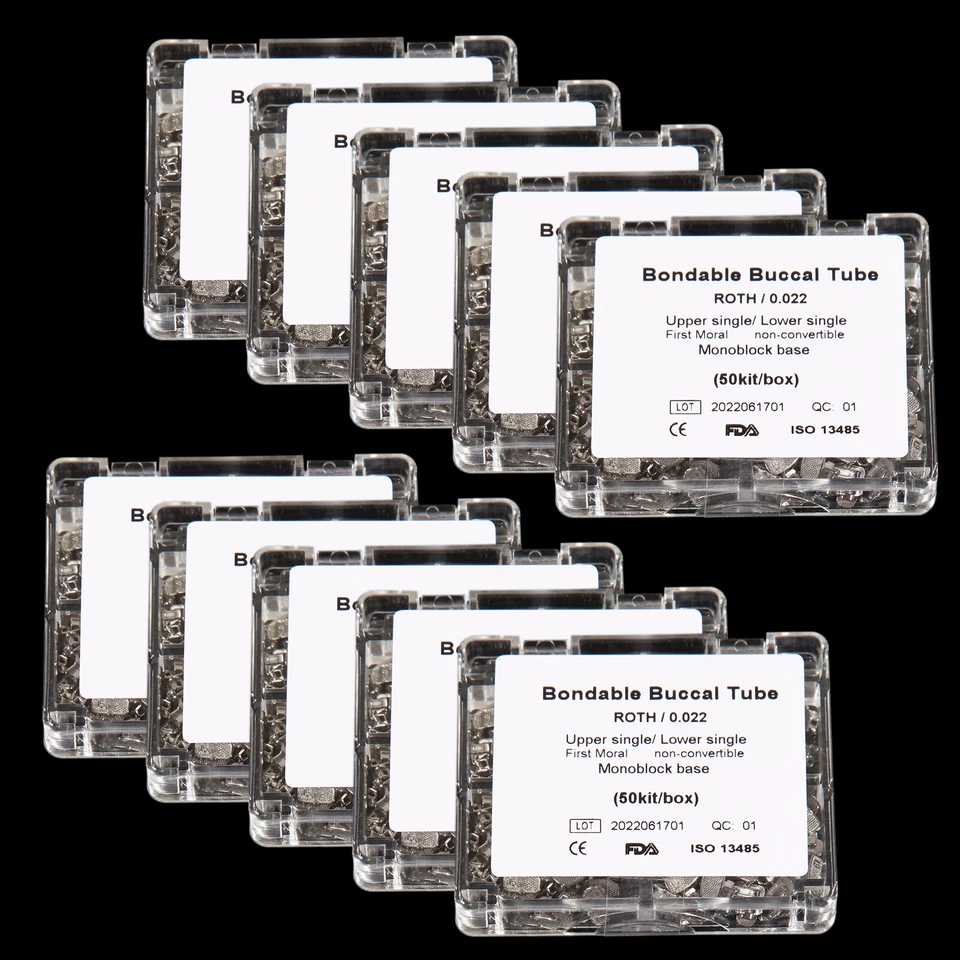 1-10Caja Tubo Bucal Dental 1er Molar Adhesivo No Convertible Roth 022 Monobloque Foto 2 de 2