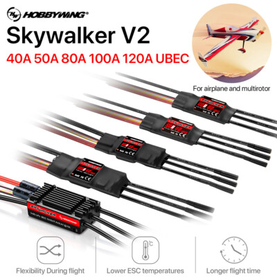 Hobbywing 40A 50A 80A V2 Brushless ESC Reverse Brake für RC Fixed Wing Flugzeuge