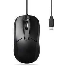 PERIMICE-209C USB C Wired Optical Mouse - 5.9 Ft Cable - 1000 DPI - Black 11994