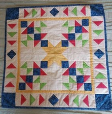 Handcrafted Quilted Appliqued Wall Hanging-table Topper 28"