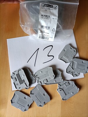 11 Stück Phoenix Contact D-UT 2,5/4-TWIN Abschlussdeckel Breite 2,2mm grau