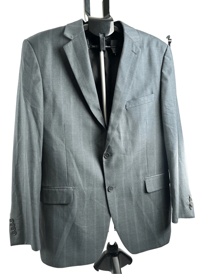 Salvatore EXTE Hombre Gris Rayas Traje Blazer Traje Abrigo Chaqueta Talla 44R Gota 6 ar Foto 2 de 4