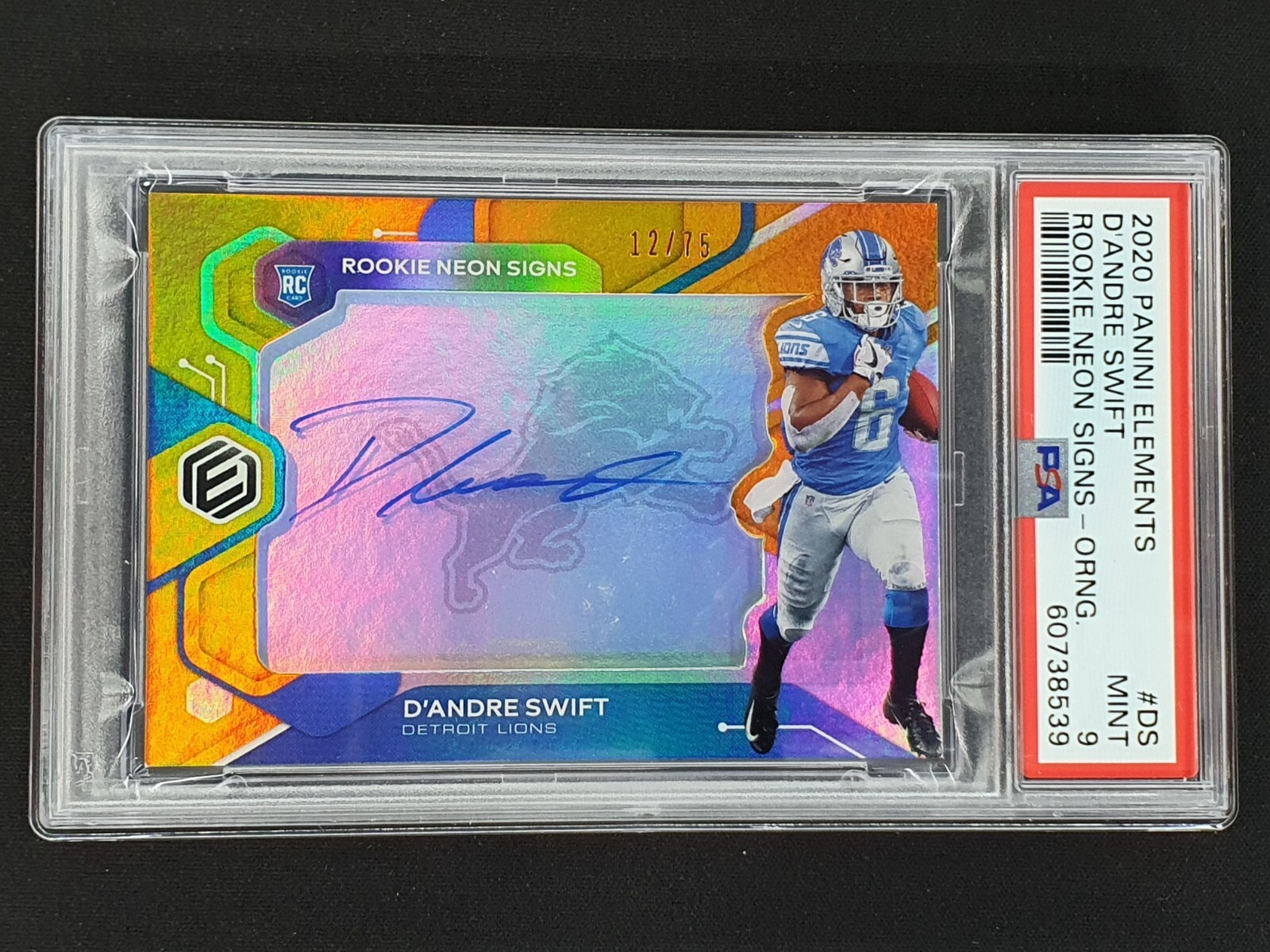 D'Andre Swift Panini Elements Rookie Neon Signs #DS Orange