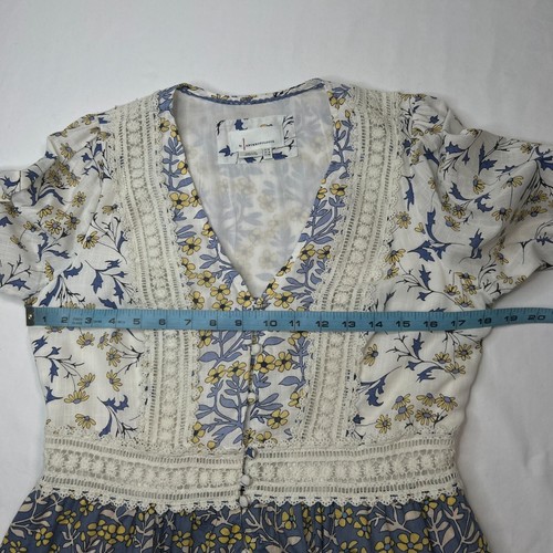 Anthropologie Roberta Midi Dress Floral Prairie Boho Cottagecore Blue White 8 - Picture 11 of 21