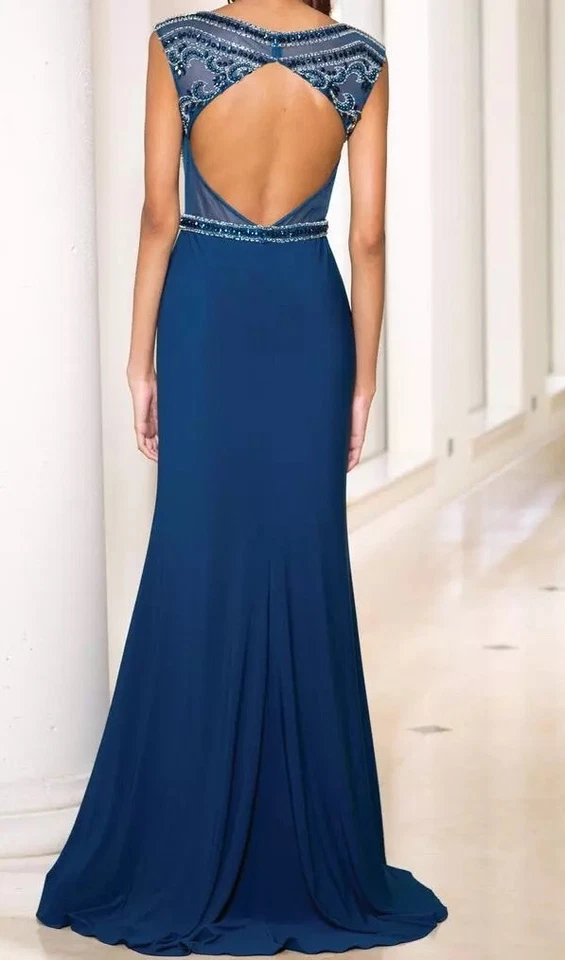 NUEVO Vestido Formal Medianoche Azul Marino Colección Sean Talla 0 #B237 Foto 3 de 4