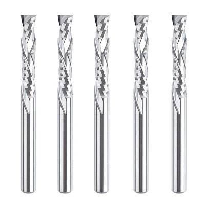 5 Pcs Carbide Compression Router Bit Up & Down End Mills 1/8 inch Shank NEW