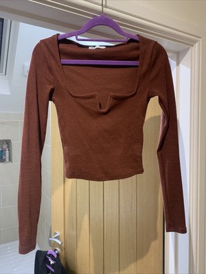 zara square neck long sleeve top