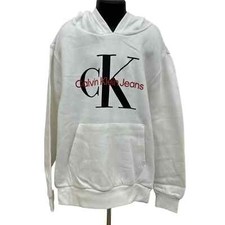 NWT Girls/Unisex Sz XL 18/20 Calvin Klein White Logo Hoodie