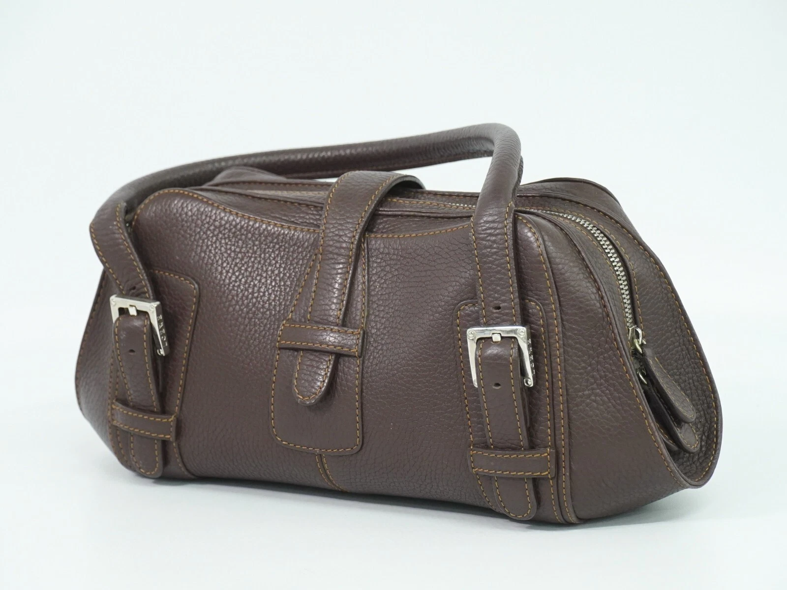 Borsa a mano LOEWE in pelle marrone argento