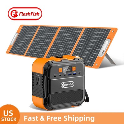 Portable Power Station 120W Solar Generator +Foldable Solar Panel 100W FlashFish