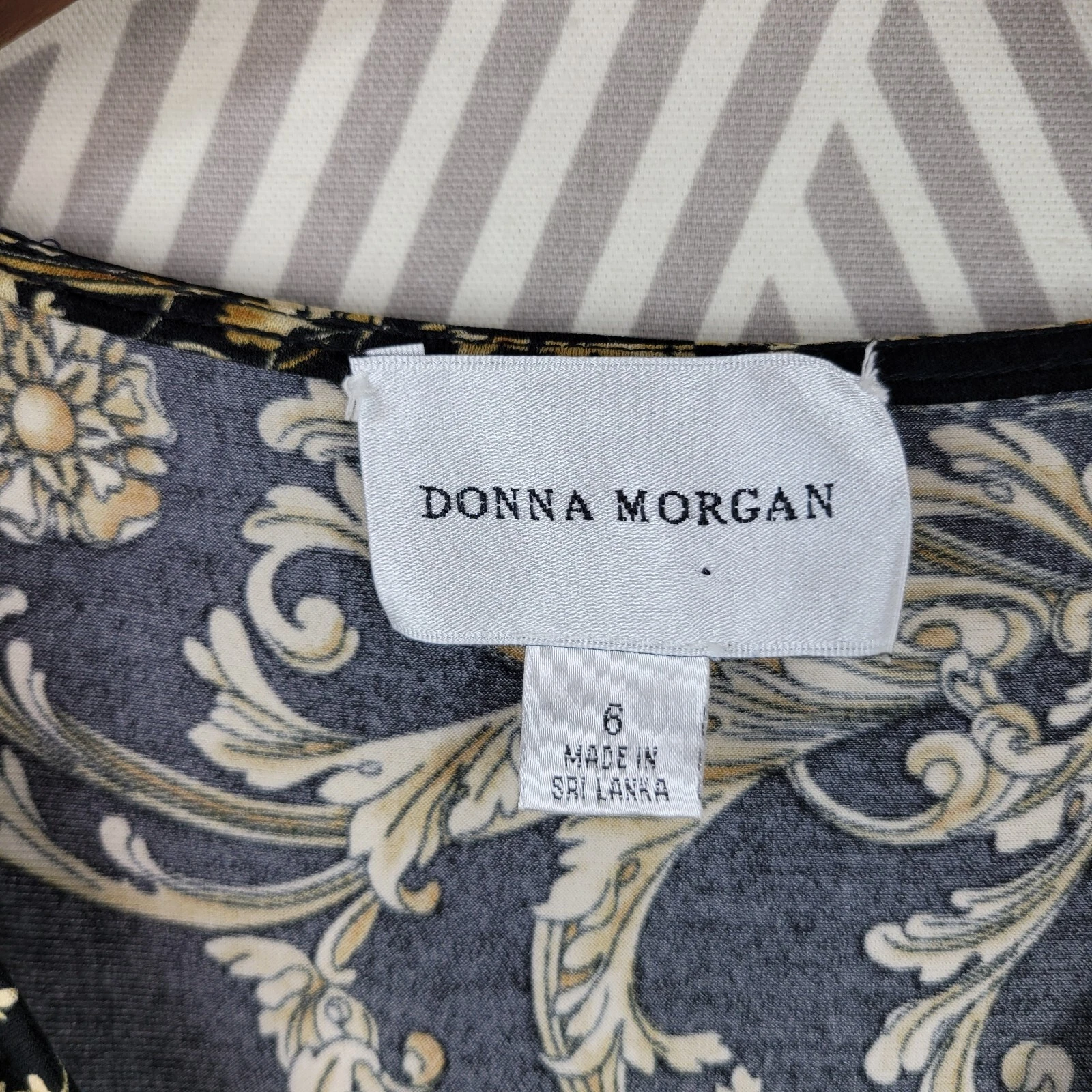 VETEMENTS Abito donna Morgan taglia 6 finto avvolgente elasticizzato sera evento royalcore nero oro