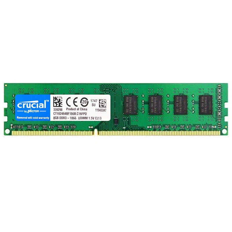 Crucial DDR3 16GB (2x 8GB) 1866 MHz PC3-14900 DIMM 240-Pin Non-ECC Memory RAM - Image 2 of 4