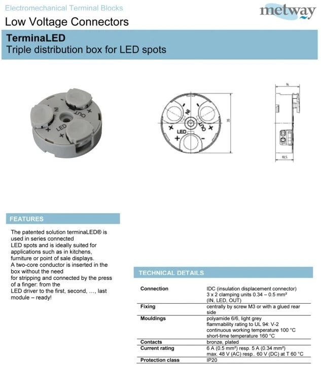 35x METWAY 3050 Power Distribution junction Box for LEDs etc connected in series - Image 4 of 4