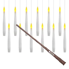 12 LED Magical Floating Candles with Wizard Wand Remote for Celebrations