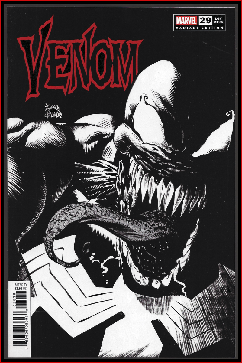 VENOM #29 (2020) STEGMAN B&W 1:25 SKETCH VARIANT KING IN BLACK