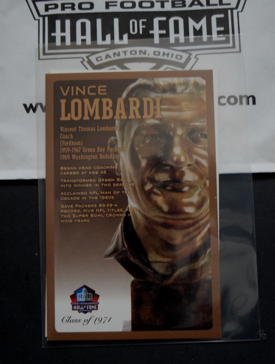 FOOTBALL HALL FAME: BUST POSTCARD, VINCE LOMBARDI, Class 1971