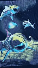 Old Navy Space Sharks T-Shirt Boys Sz XL 14-16 Graphic Tee
