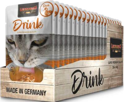 LEONARDO Drink Duck 20x40g Flüssigkeit Katze Wasseraufnahme Ergänzung Futter